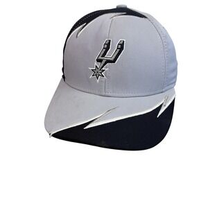 San Antonio Spurs Hat Cap Fitted Youth One Size Gray Black NBA Basketball Adidas